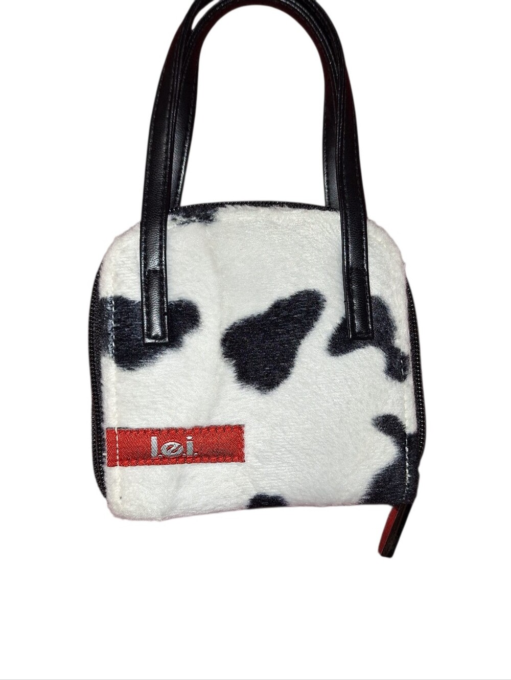 lei Black & White Cow-Print Faux Fur Mini Tote